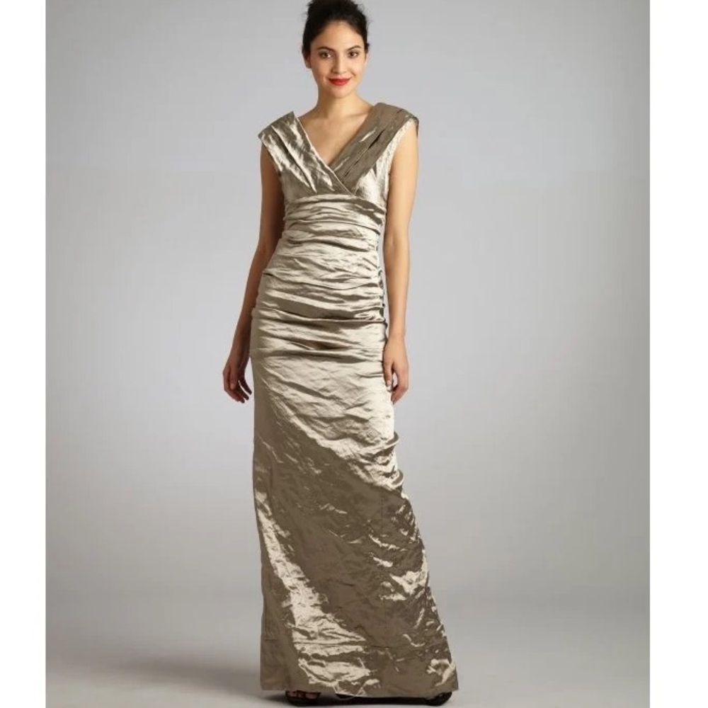Gold Foil Nicole Miller Gown